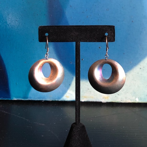 Orientsenses Oxidized Iridescent Drop Earrings - Picture 3 of 6